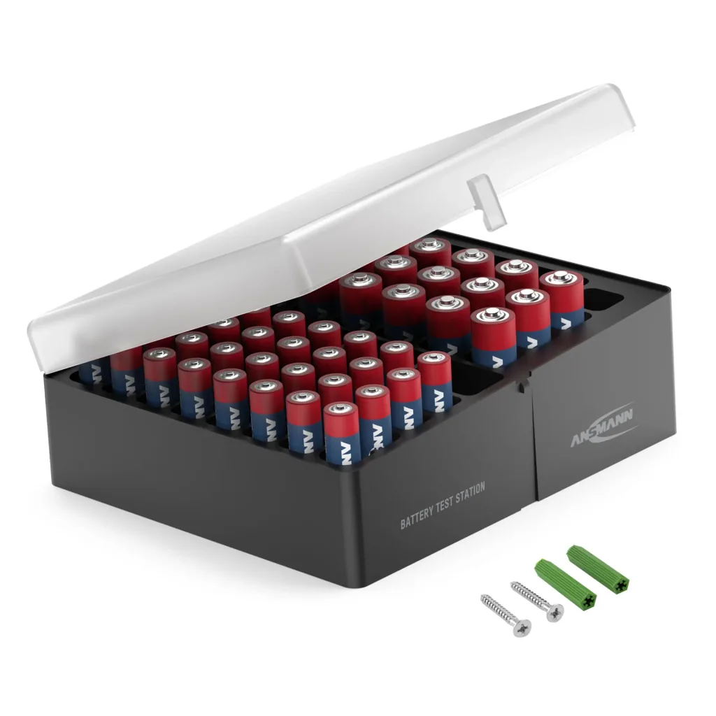 Aufbewahrungsbox für bis zu 56 Zellen, inklusive 52 Batterien