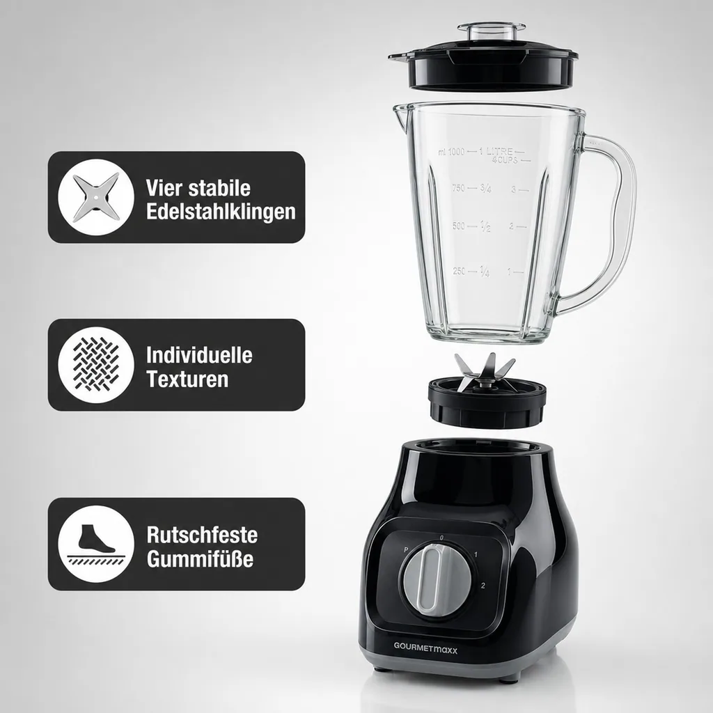 Standmixer 350 Watt, schwarz