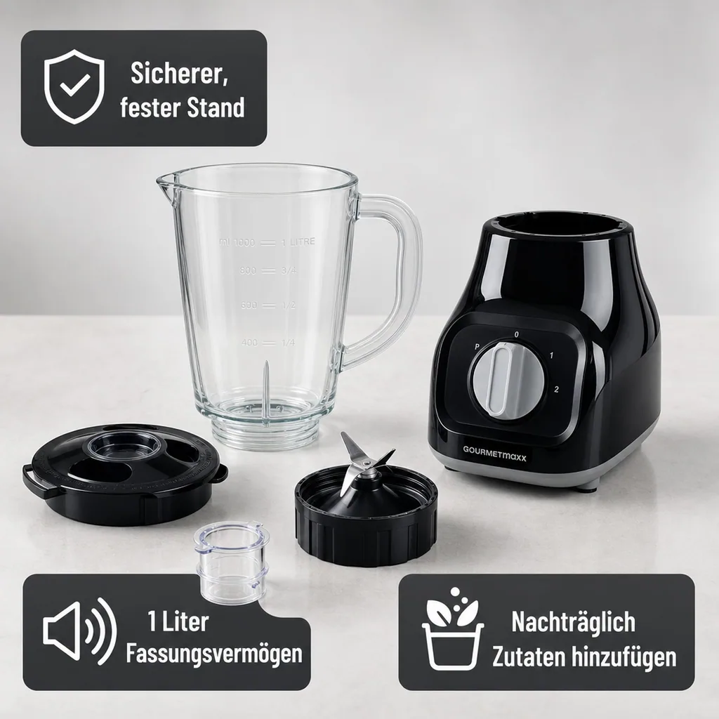 Standmixer 350 Watt, schwarz
