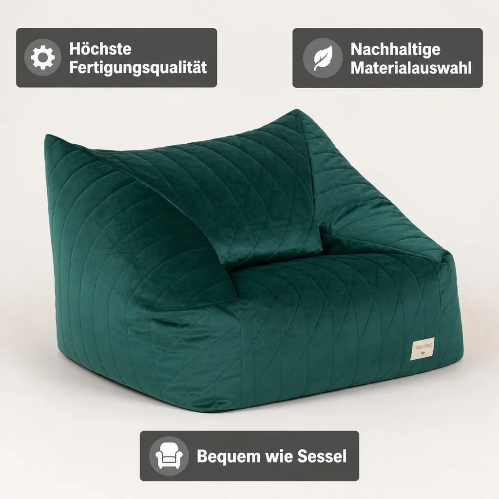 Nobodinoz Sitzsack "Chelsea" Samt grün