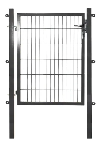 Gartentor für Einstabmatte anthrazit, einflügelig - 125 cm hoch - 100 cm breit