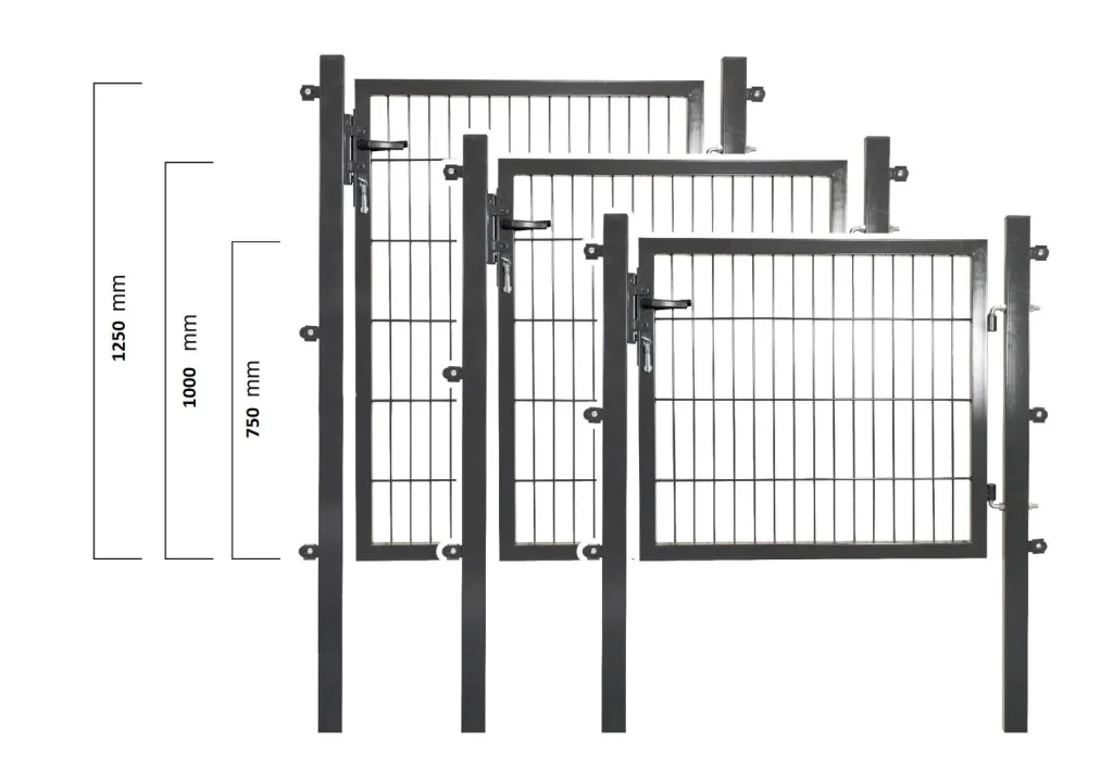 Gartentor für Stabmatte anthrazit, einflügelig - 100 cm hoch - 100 cm breit