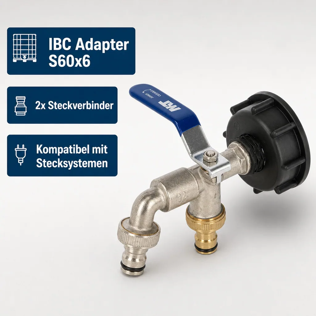 IBC Adapter S60x6, mit 2x Steckverbinder