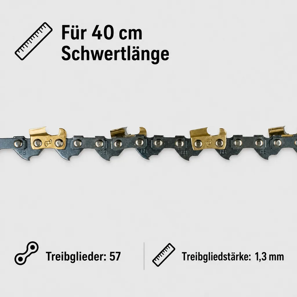 Sägekette mit Titan-Beschichtung, 40 cm