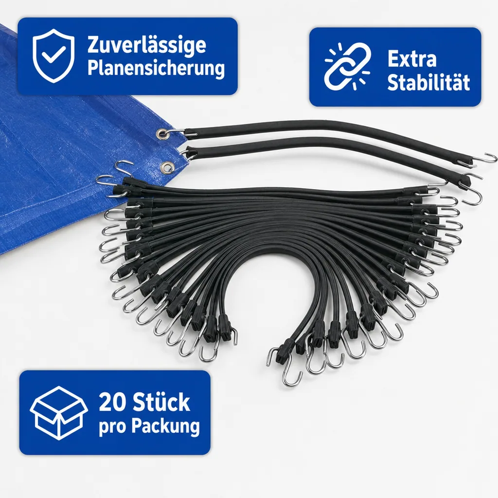 Planenspanner, 20 Stück für Abdeckplanen