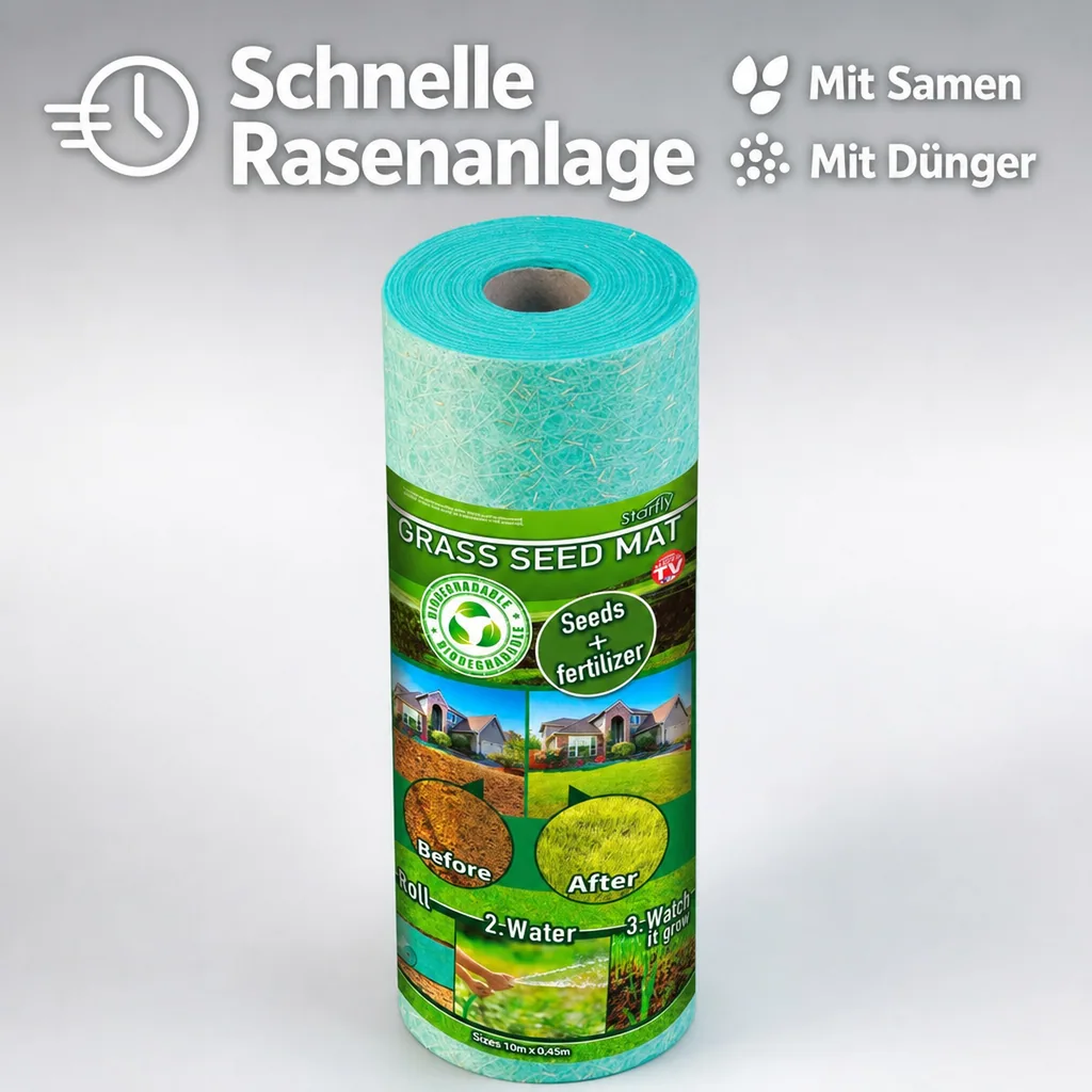 Rasenmatte mit Samen und Dünger, Grass seed Mat