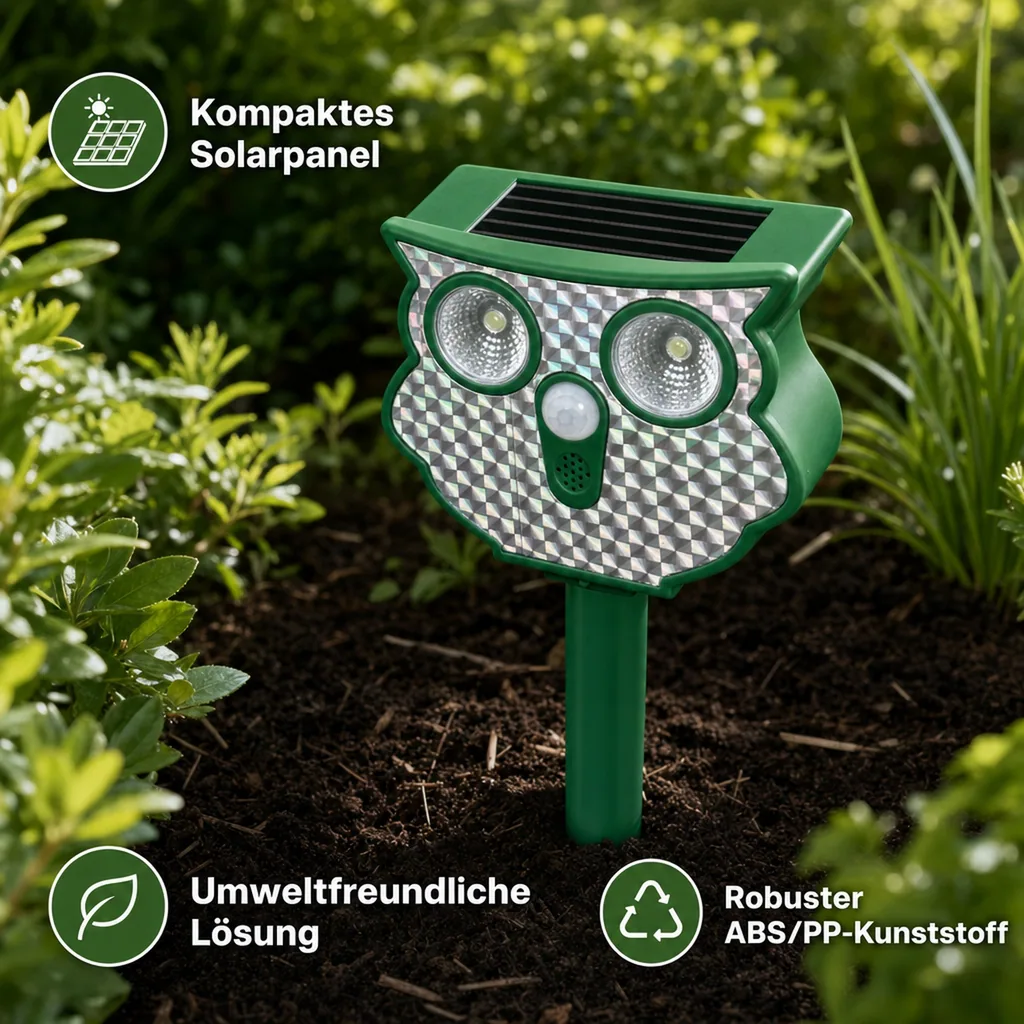 Solar-Ultraschall-Tierschreck "Eule"