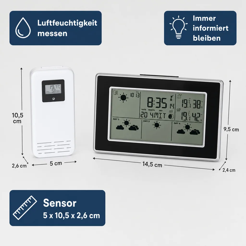 Funk-Wetterstation mit 4 Tage Vorhersage
