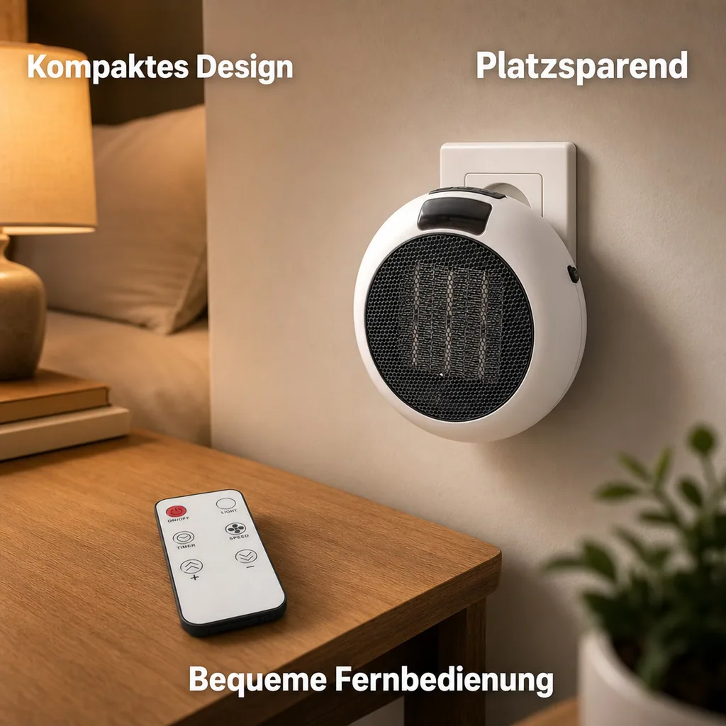 Steckdosenheizer mit Fernbedienung