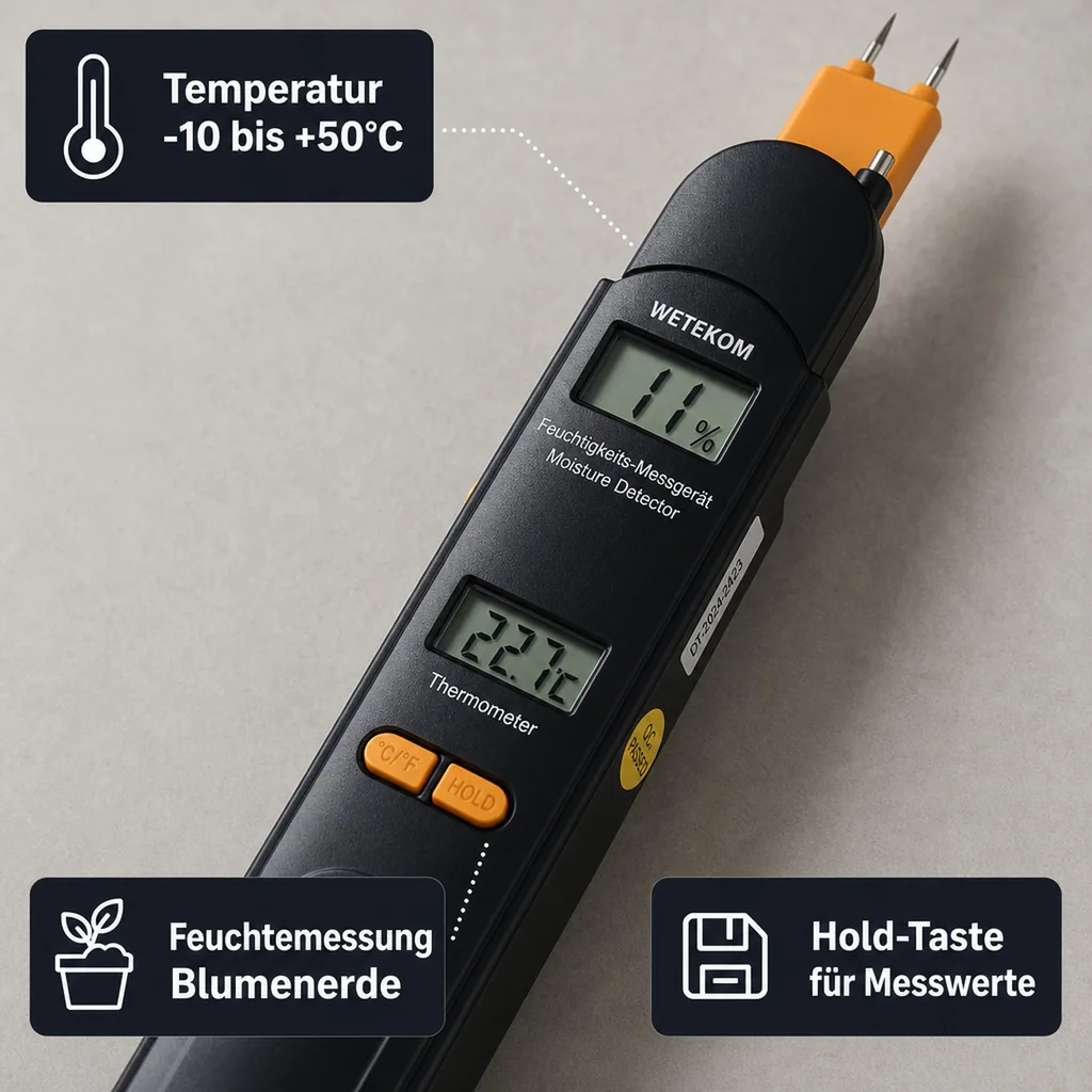 Feuchtigkeitsmesser 0-60% /Thermometer -10 bis +50°C