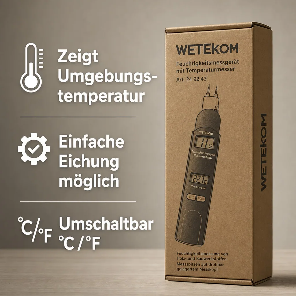 Feuchtigkeitsmesser 0-60% /Thermometer -10 bis +50°C