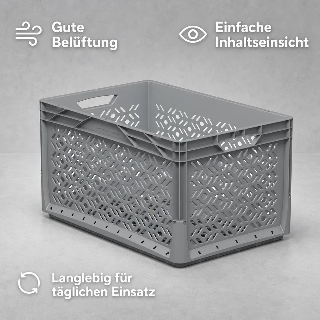 Eurobox 60x40x32cm durchbrochen grau 62l