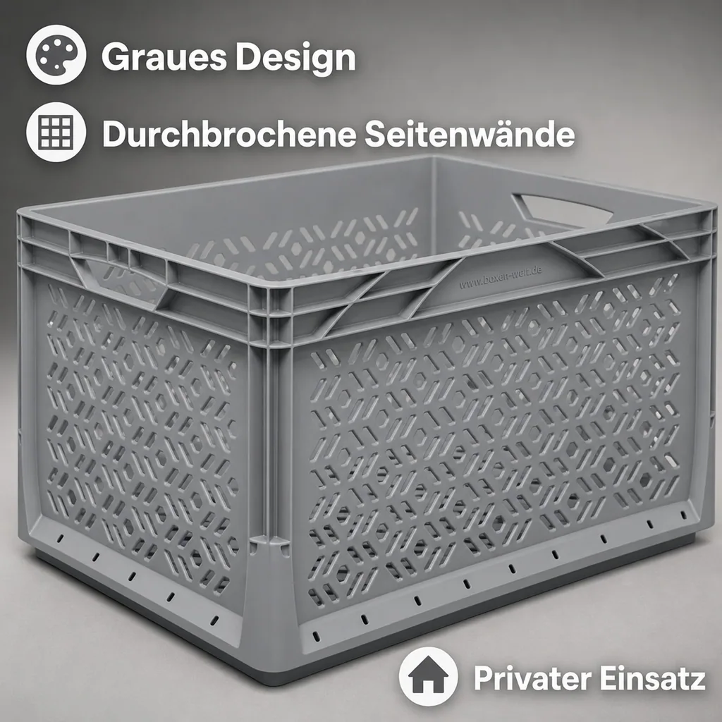 Eurobox 60x40x32cm durchbrochen grau 62l