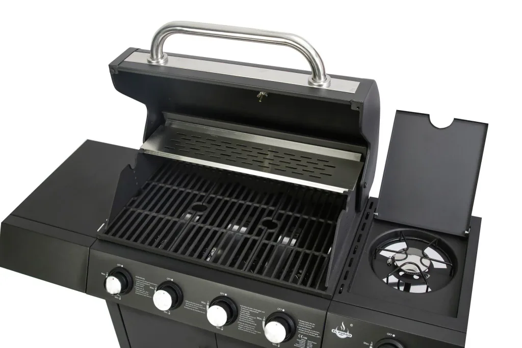 Gasgrill „San Angelo“ 4 + 1 Brenner, Schwarz