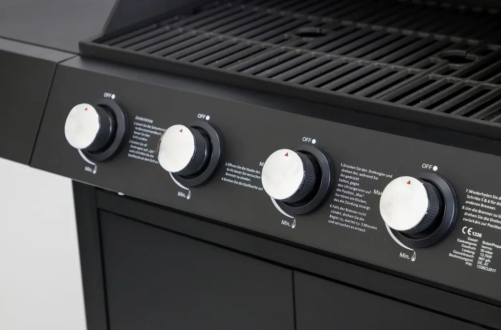 Gasgrill „San Angelo“ 4 + 1 Brenner, Schwarz