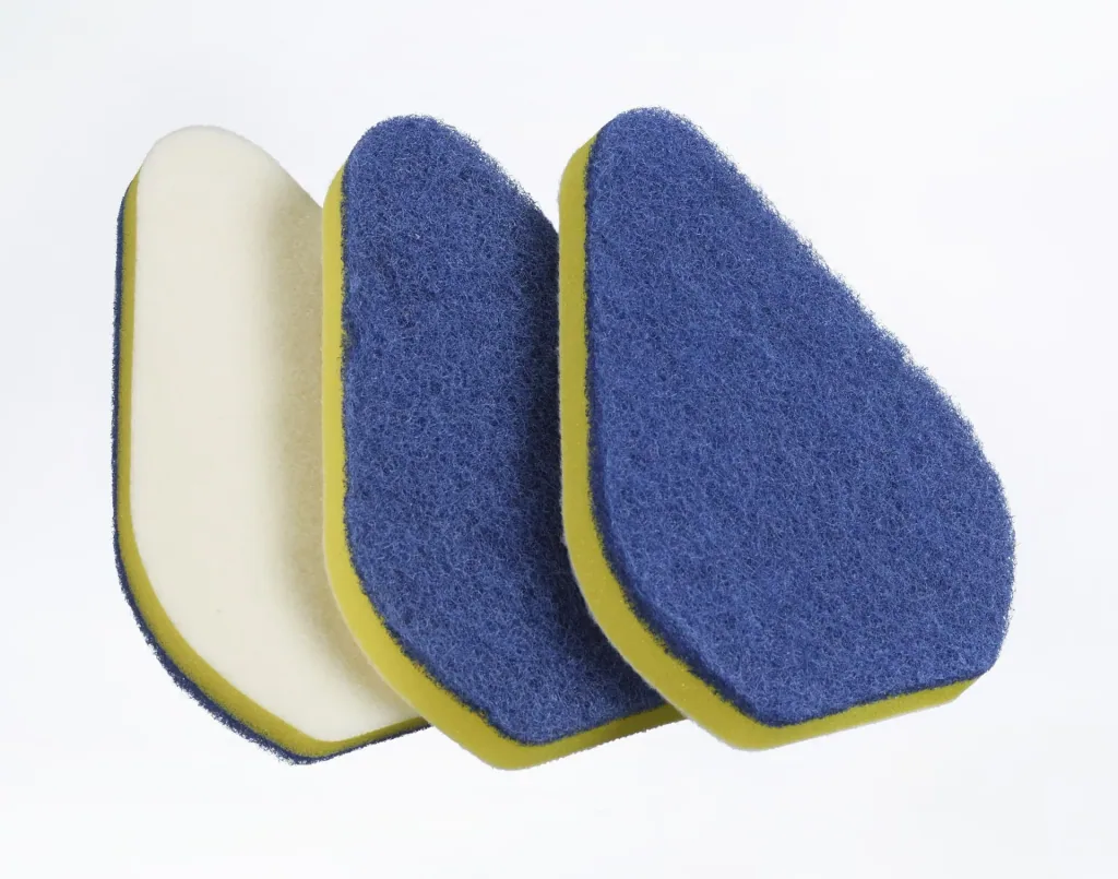 Bad-Wischer, Wischmopp mit Schwammbürste & Teleskopstiel, spezielle Wischform, ausziehbar 45-90 cm