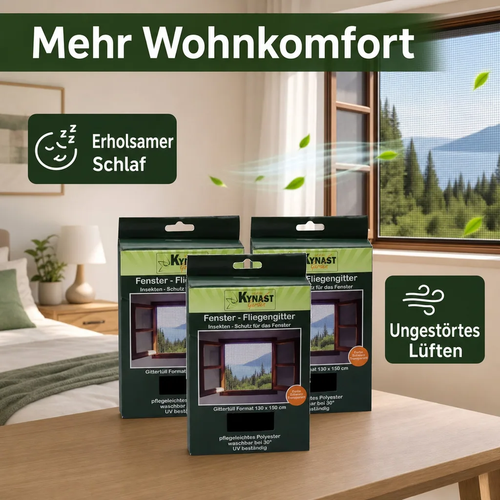 Fliegengitter für Fenster, 130 x 150 cm