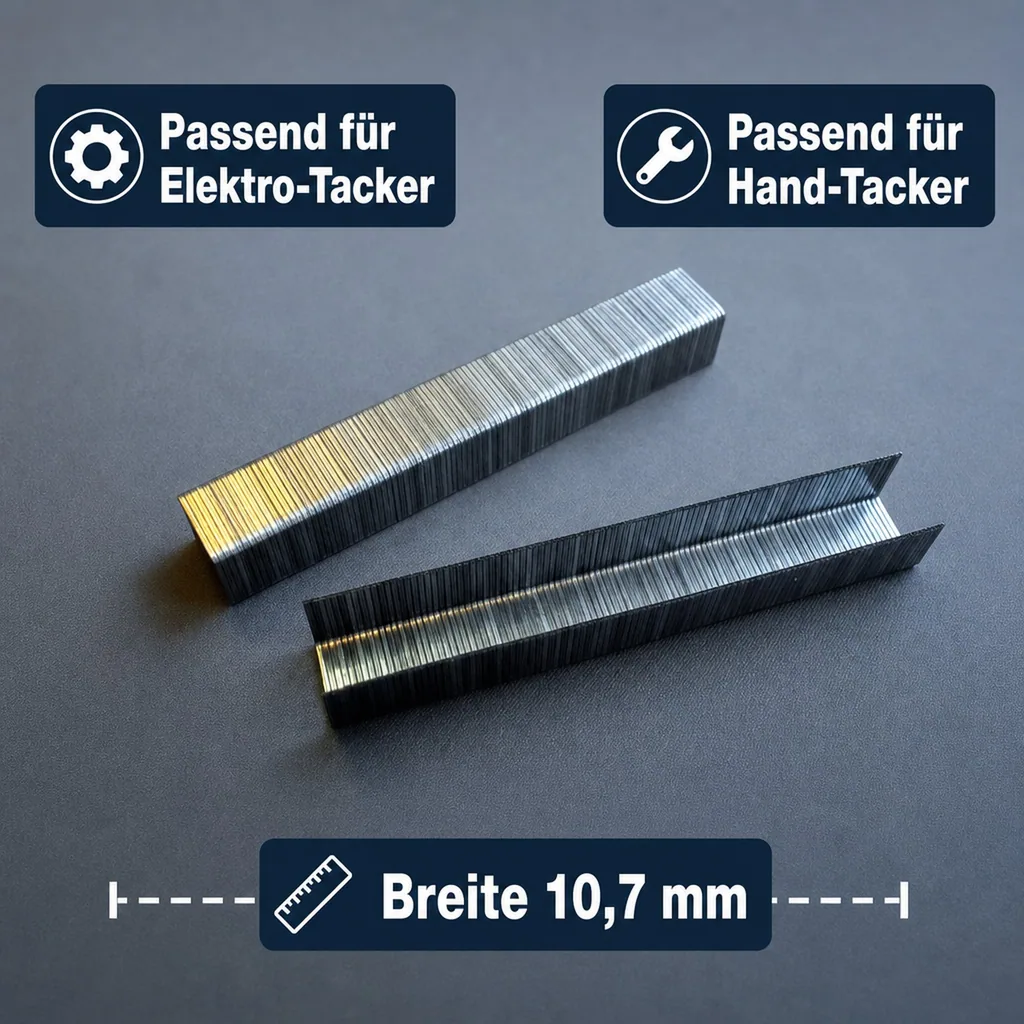 8 mm Feindraht Tacker Klammern, 1000 Stück, Stärke 0,7 mm