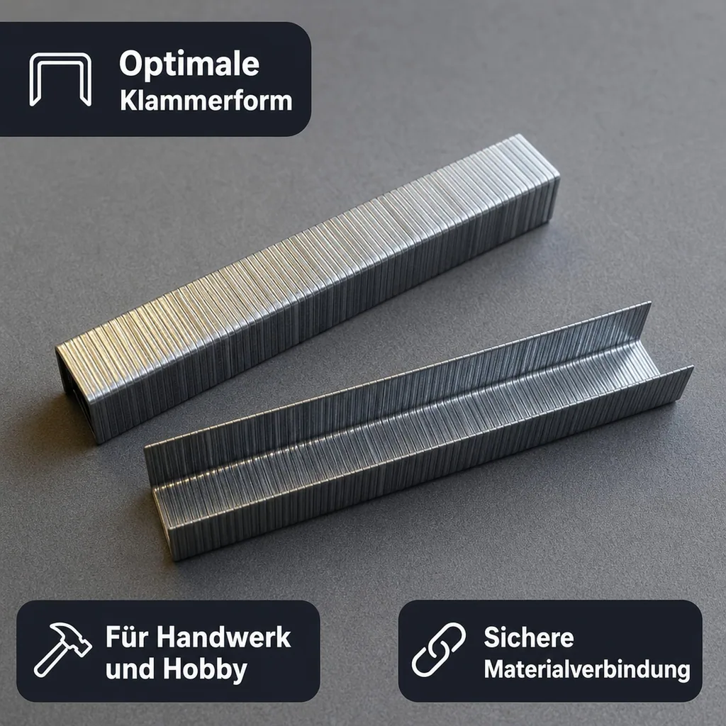 10 mm Feindraht Tacker Klammern, 1.000 Stück, 0,7 mm