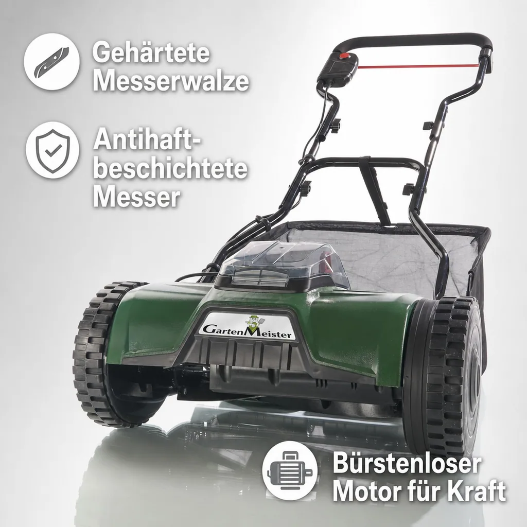 Kabelloser Rollenmäher, Zylindermäher „GM 38-18“ (ohne Akku und Ladegerät)