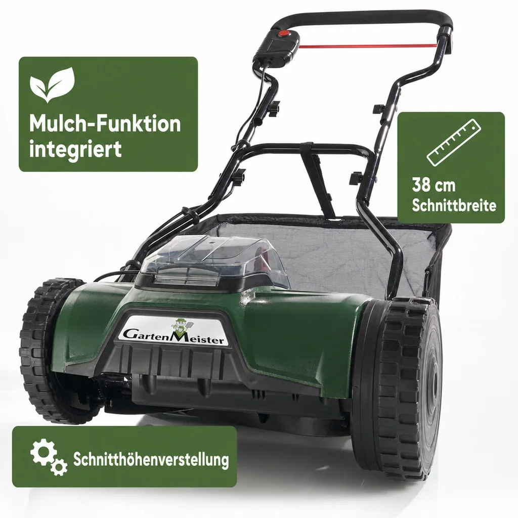 Kabelloser Rollenmäher, Zylindermäher „GM 38-18“ (ohne Akku und Ladegerät)