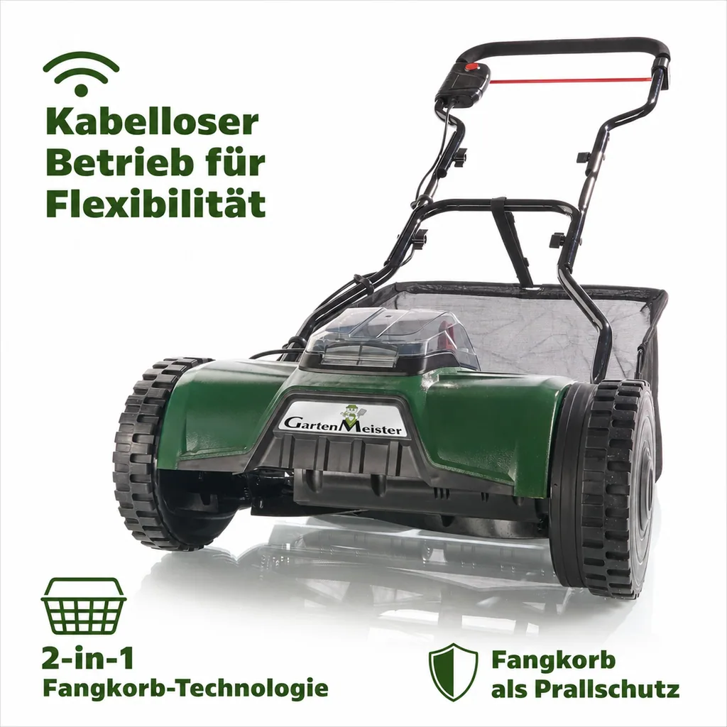 Kabelloser Rollenmäher, Zylindermäher „GM 38-18“ (ohne Akku und Ladegerät)
