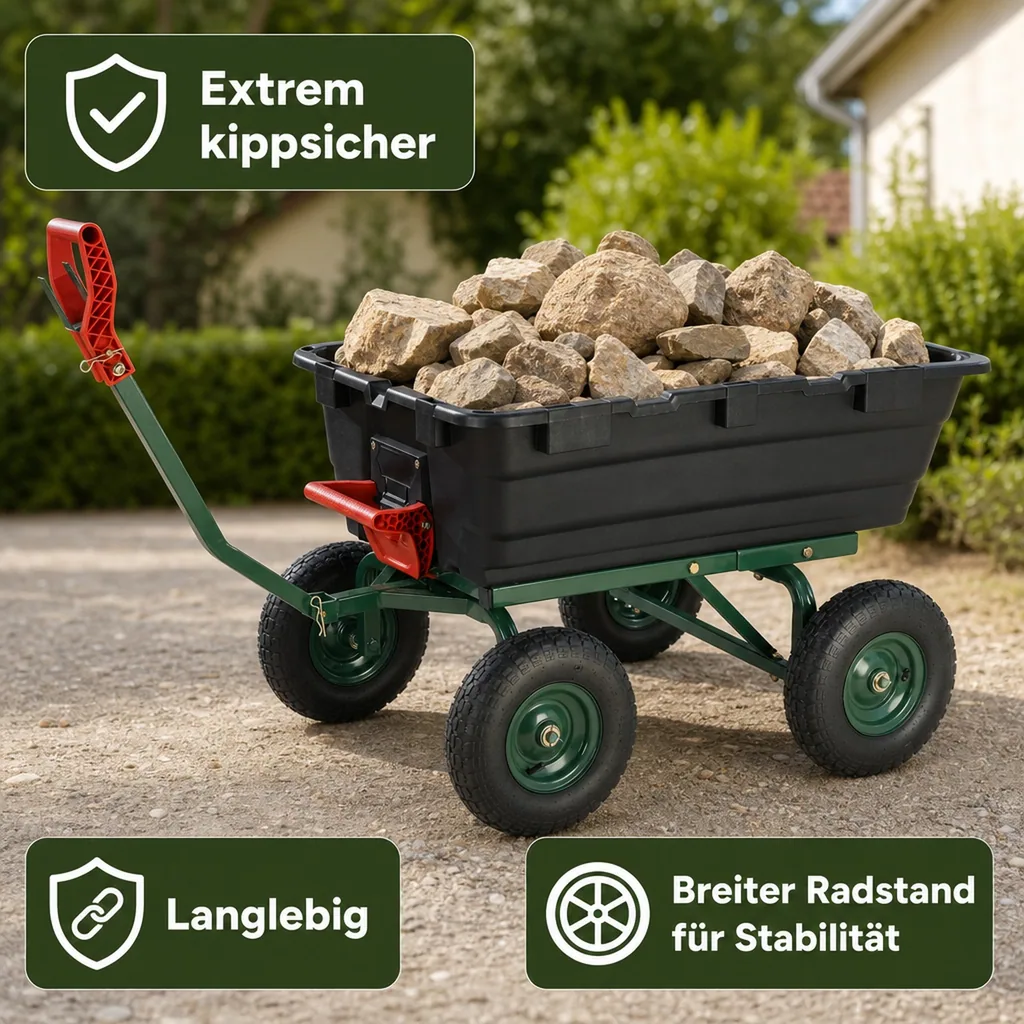 Garten Transportwagen GMGW550, 550 kg Tragkraft, kippbar
