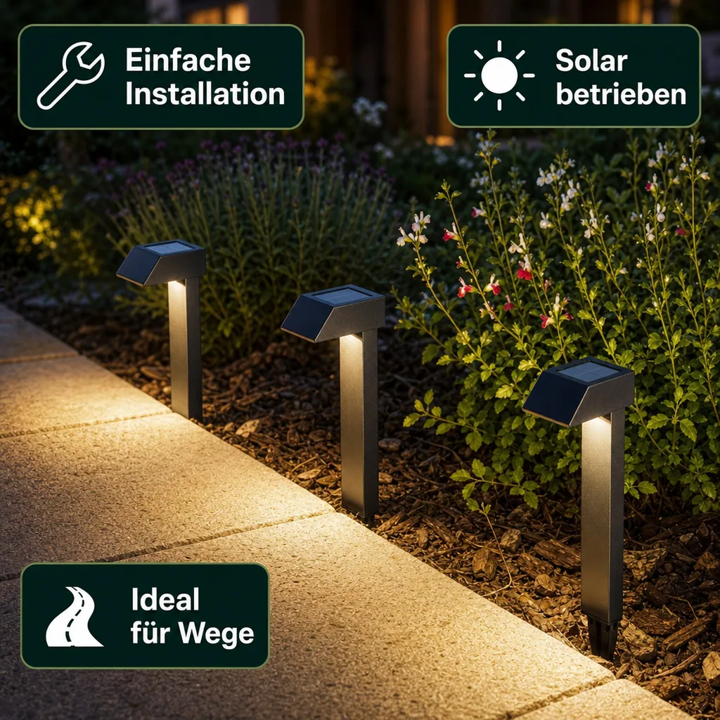 Solar Wegeleuchten, 3er-Set