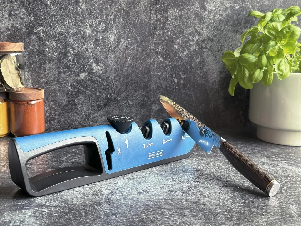 3 in 1 Messerschärfer "Blade Star", Messerschleifer mit Schärfwinkel-Regler