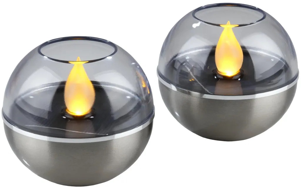 2in1 Solar Flacker Leuchten, amber, 2er Set