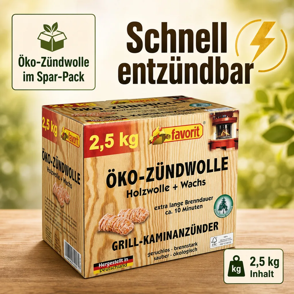 Zündwolle, Feueranzünder, Spar-Pack, 2,5 kg