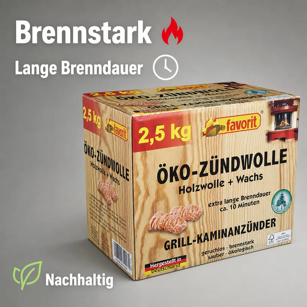 Öko-Zündwolle, Feueranzünder, Spar-Pack, 2,5 kg