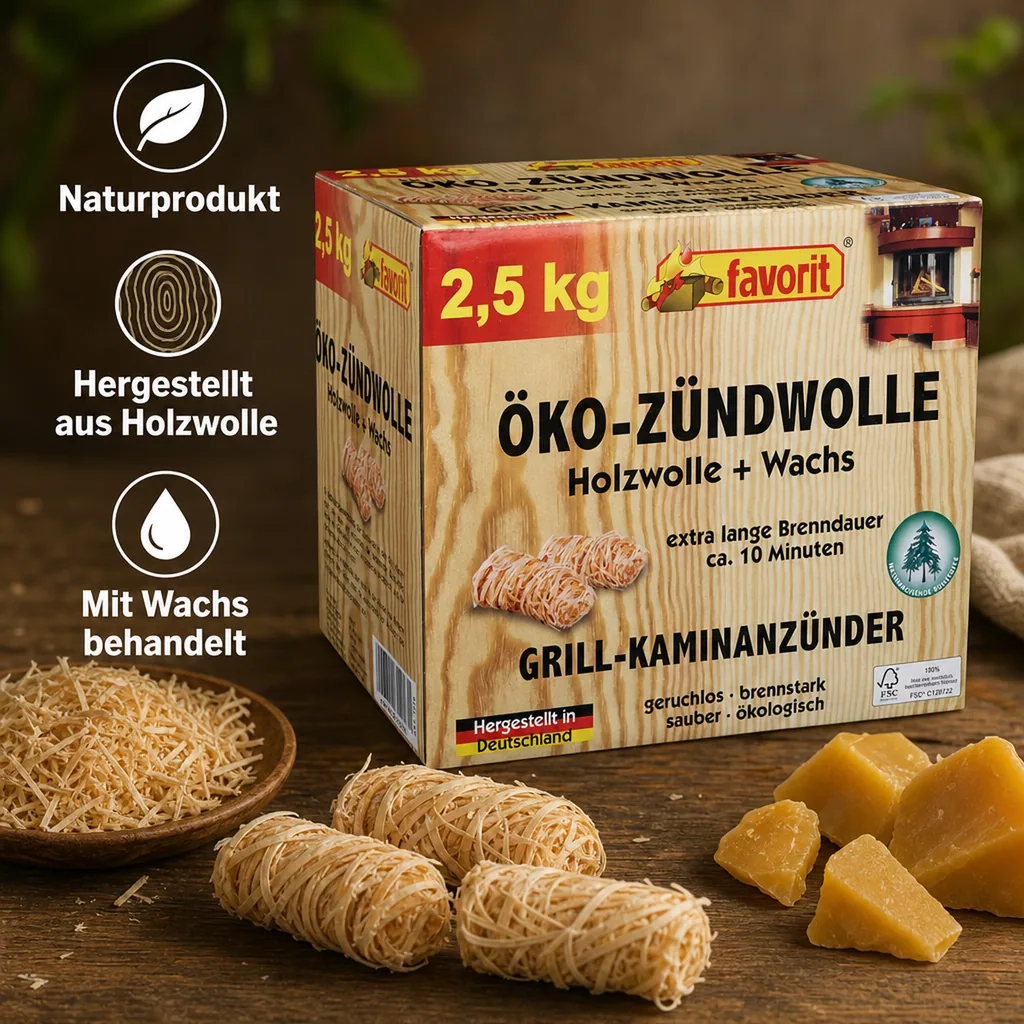 Zündwolle, Feueranzünder, Spar-Pack, 2,5 kg