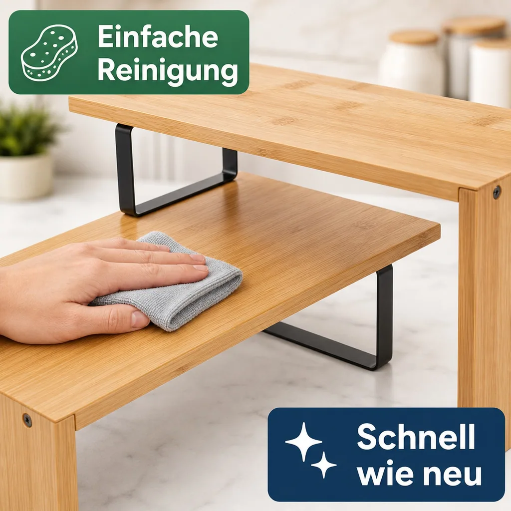 Küchenablage aus Bambus, 2-stufig