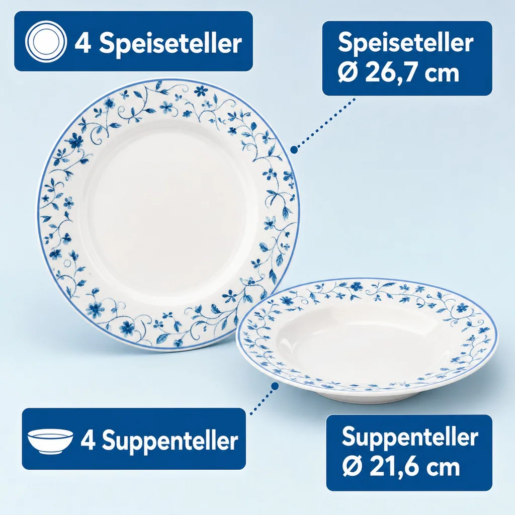 Tafelservice "Maritim", 8-teilig