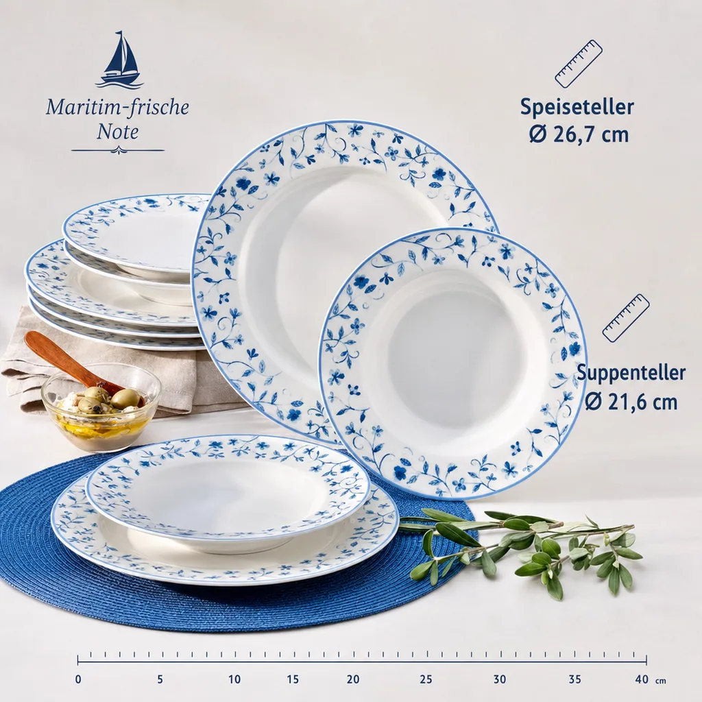 Tafelservice "Maritim", 8-teilig