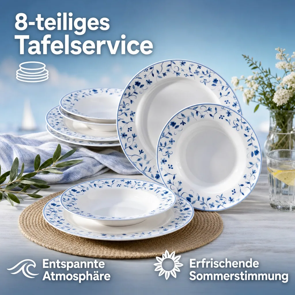 Tafelservice "Maritim", 8-teilig