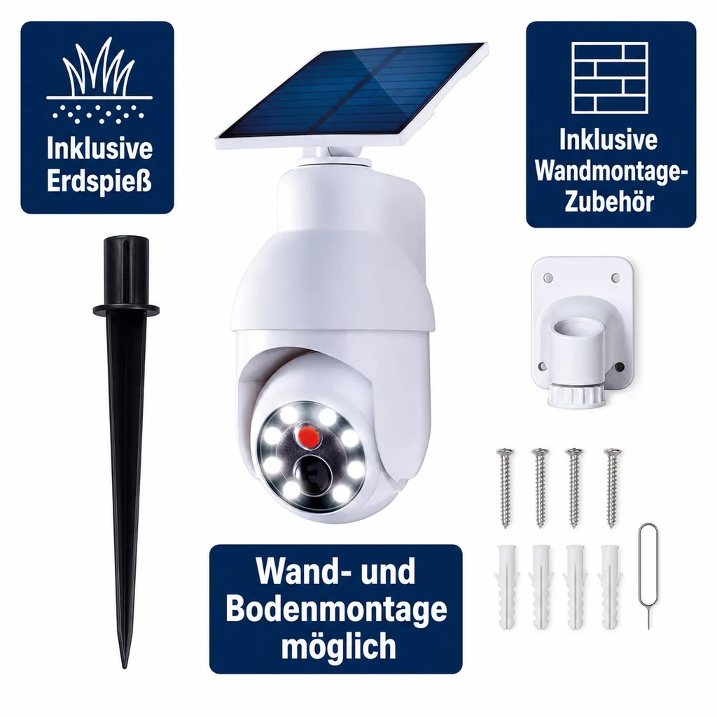 LED Solar Licht mit Kamera Attrappe Panta Solar Security 360