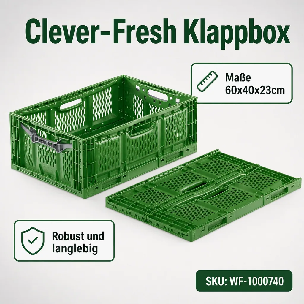 Klappbox 60x40x23cm durchbrochen grün