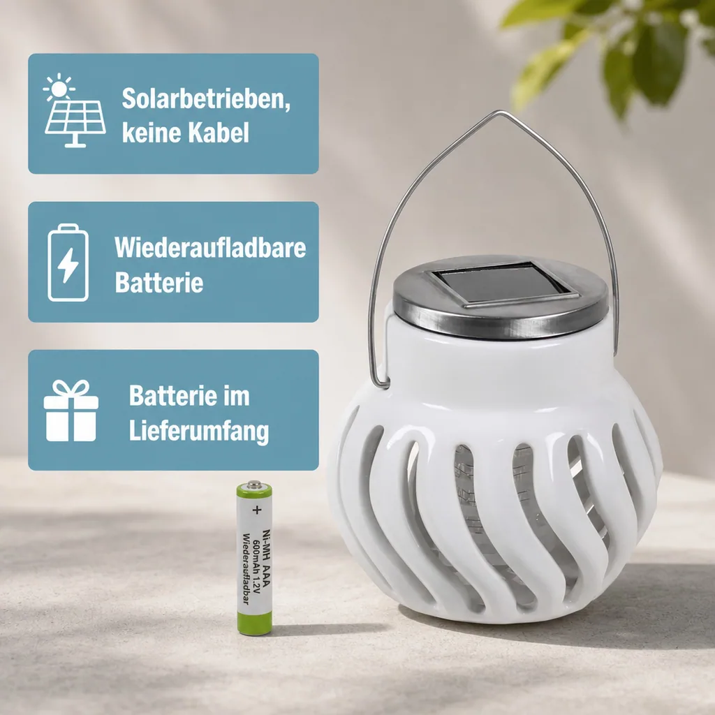 Anti-Mücken-Windlicht mit Solar