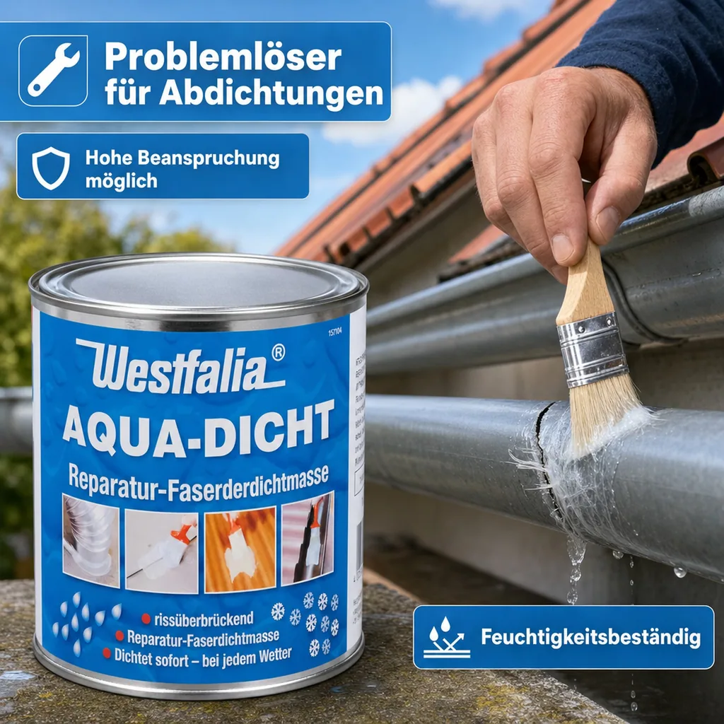 Aqua Dicht - transparente Abdichtmasse, faserverstärkt, 1 L Dose