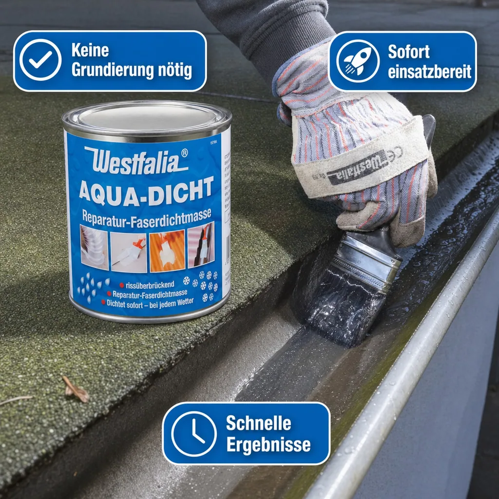 Aqua Dicht - transparente Abdichtmasse, faserverstärkt, 1 L Dose