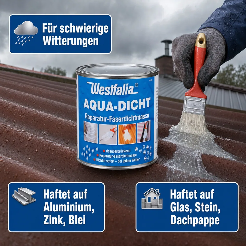 Aqua Dicht - transparente Abdichtmasse, faserverstärkt, 1 L Dose