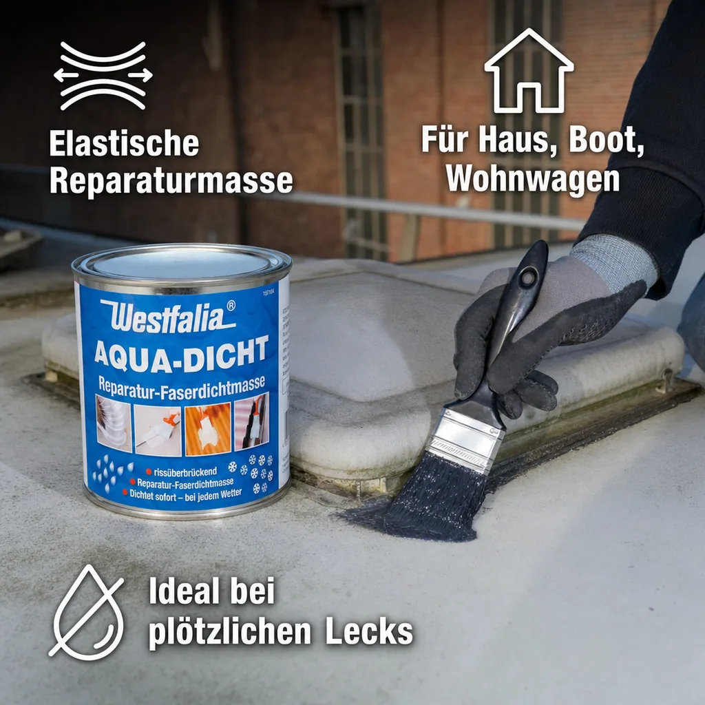Aqua Dicht - transparente Abdichtmasse, faserverstärkt, 1 L Dose
