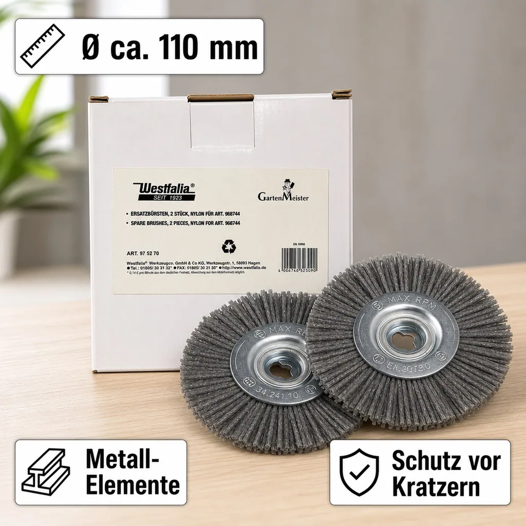Fugenbürsten, Nylon, 2er Set zu 968744 2 in 1 Fugenturbo mit Fangbox