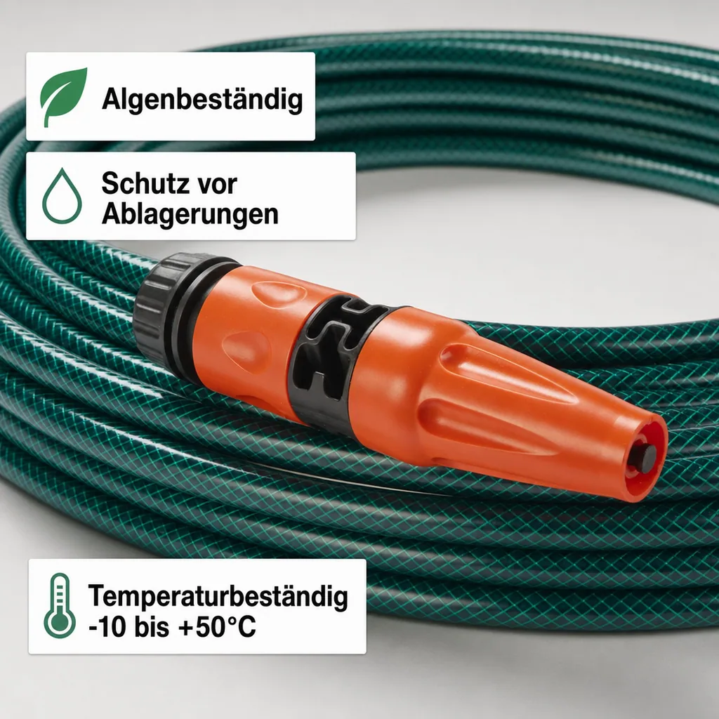 Gartenschlauch 20 m, 1/2", inklusive Spritze