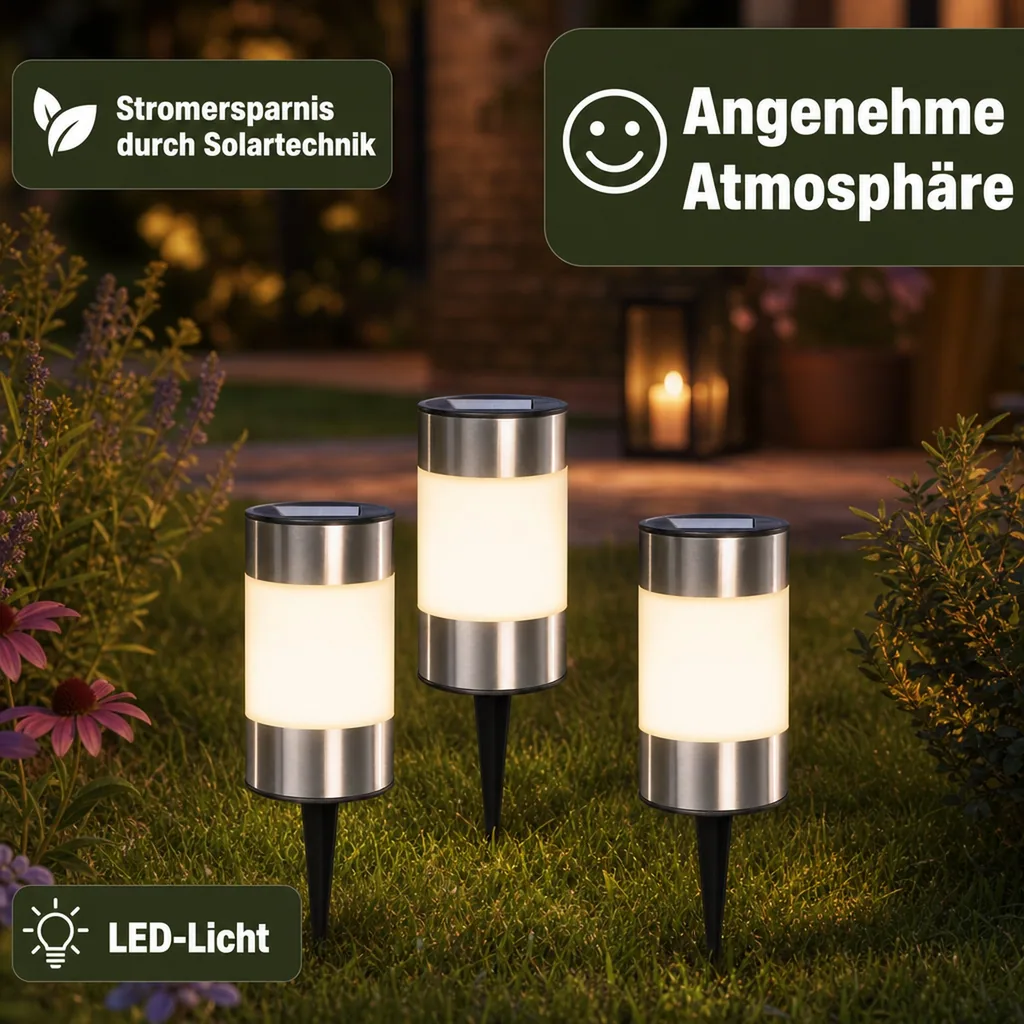LED Solar Leuchten - 3er Set