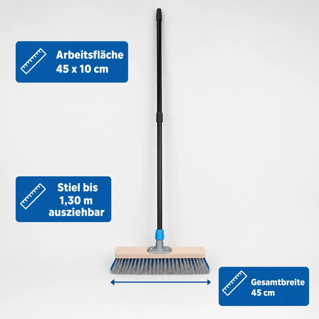 Kratzbesen mit Teleskopstiel 1,30 m