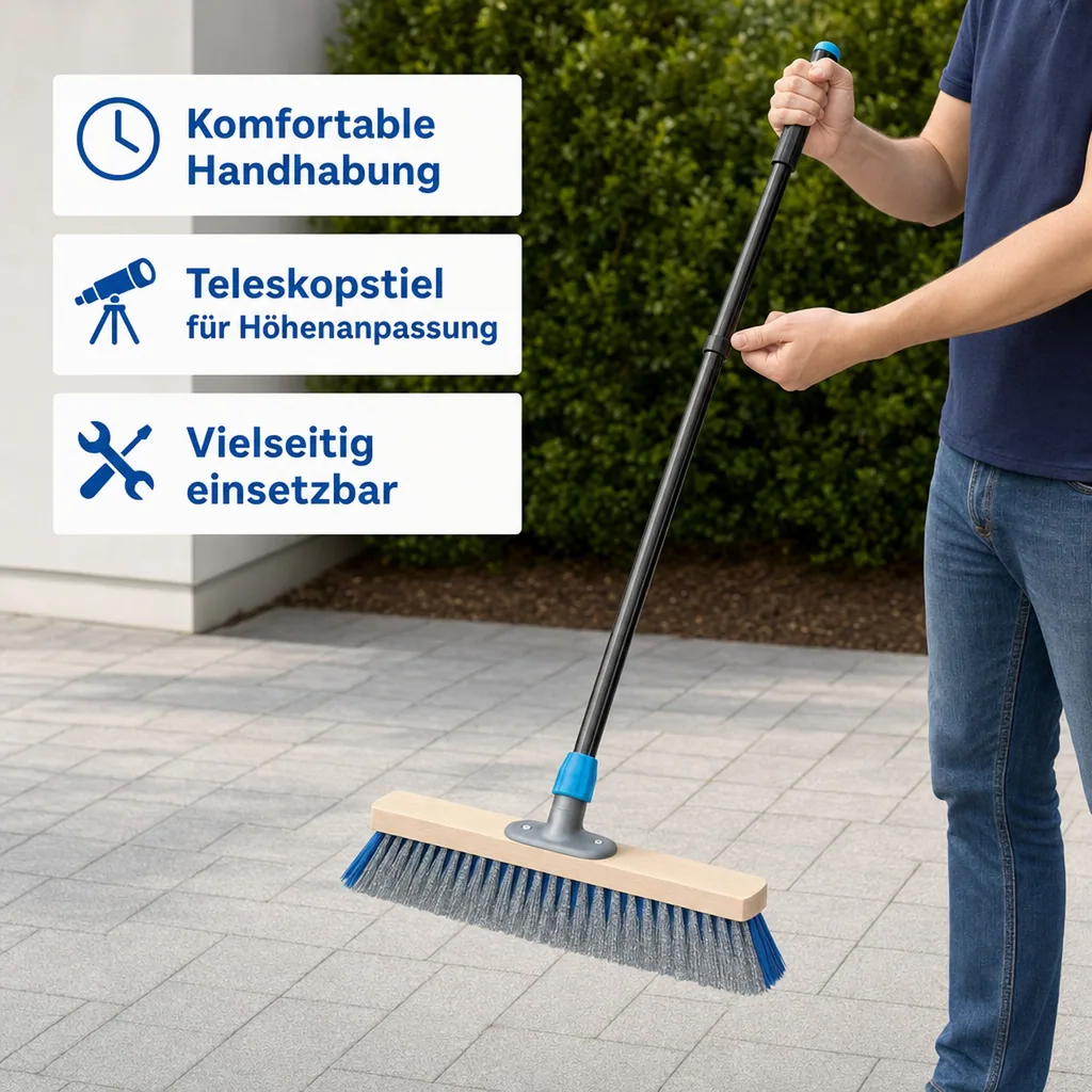 Kratzbesen mit Teleskopstiel 1,30 m