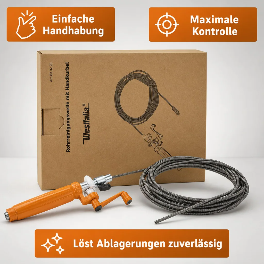 Rohrreinigungswelle mit Kurbelantrieb